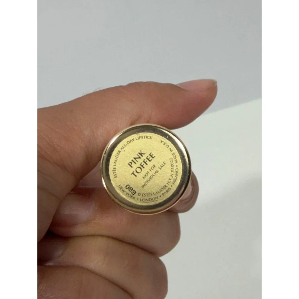 Estee Lauder All-Day Lipstick Pink Toffee 089 Gold Case Full Size